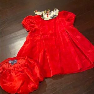Papo d’ Anjo red velvet dress with bloomers